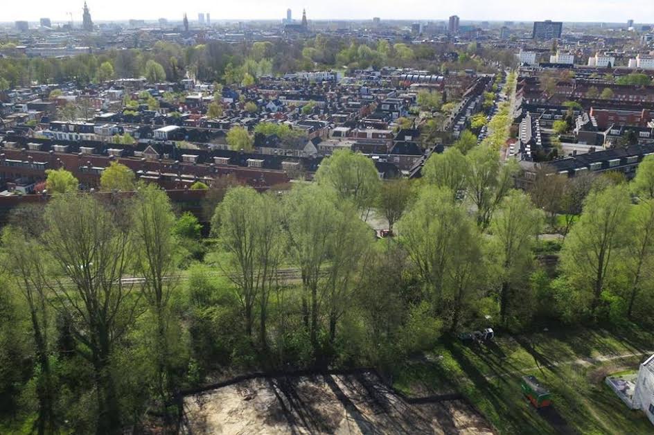 Fietspad langs spoorlijn (bomenkap?)