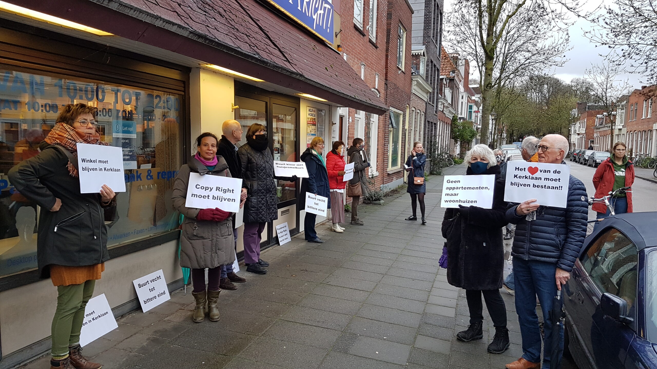 Buurt komt in actie voor behoud Copy Right in de Kerklaan