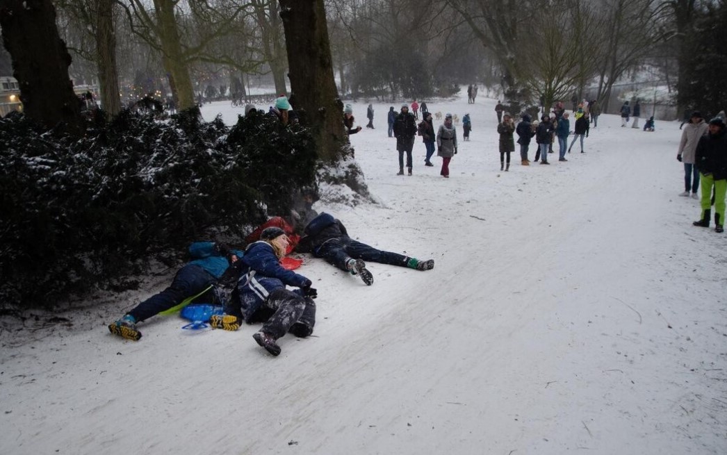 Sleefeestje in het plantsoen