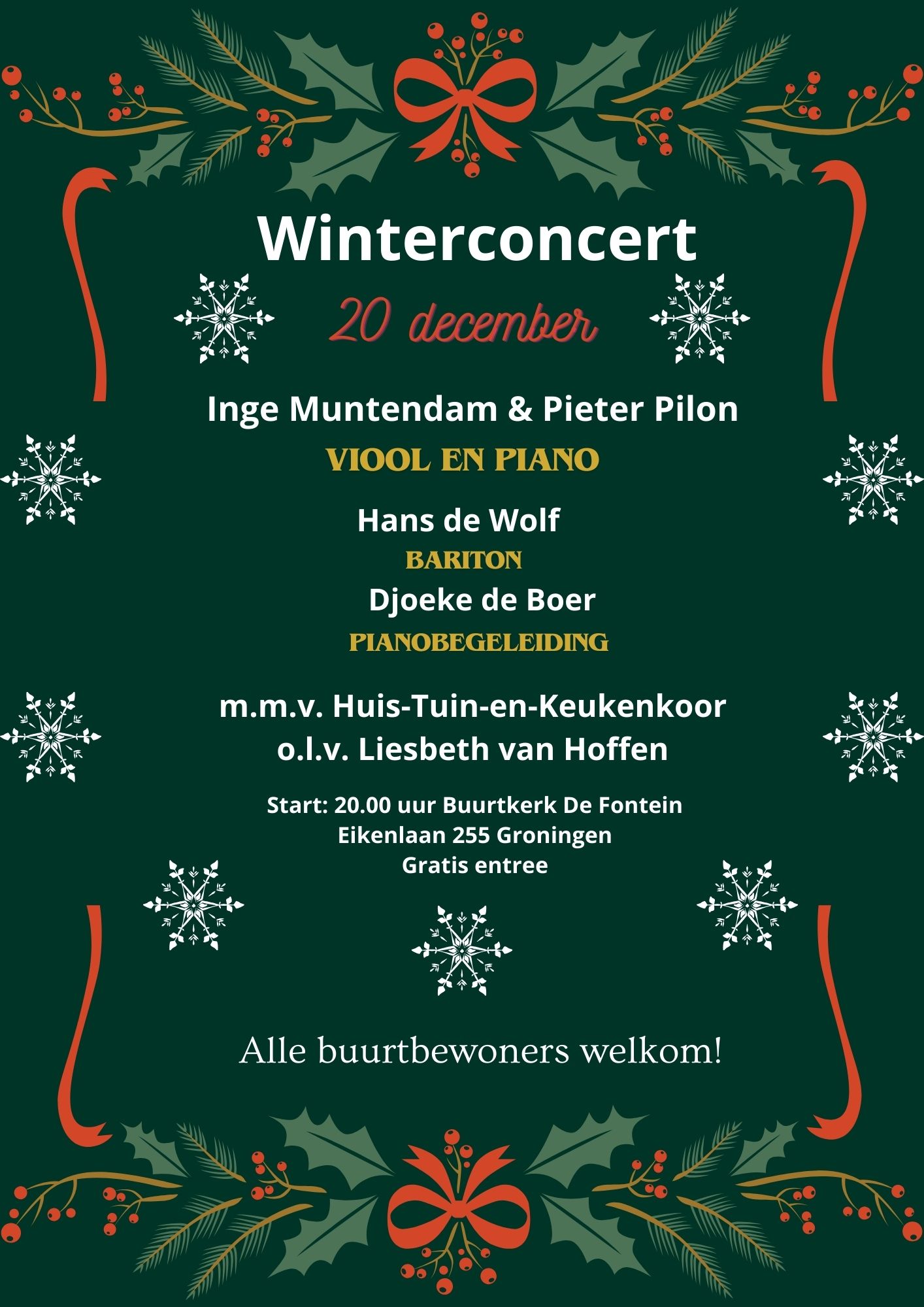 Winterconcert    woensdag 20 december